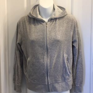 GAP size small - heather grey velour zip up hoodie